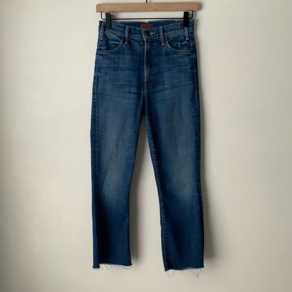 MOTHER Jeans The Hustler Ankle Fray in Night Clubbing Blue Size 24 - Picture 3 of 16